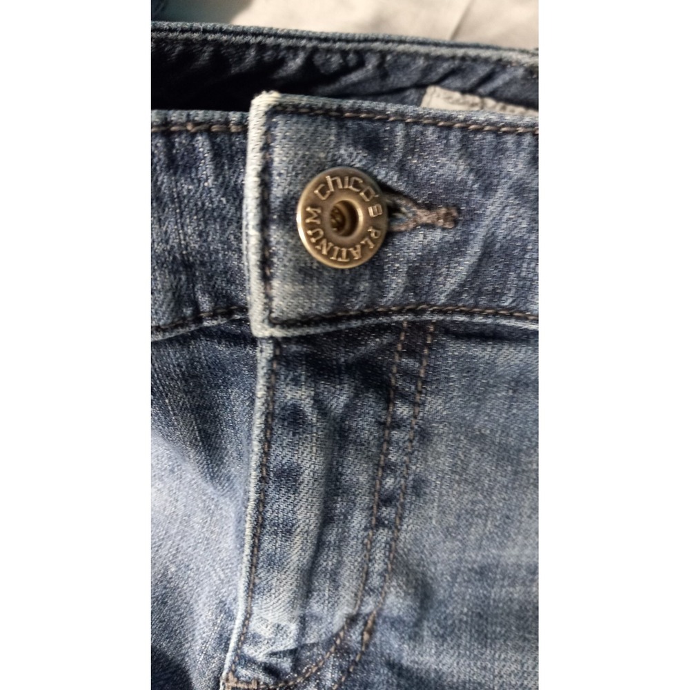Chico's 0 platinum denim blue jeans cotton FLAWS - Picture 3 of 10